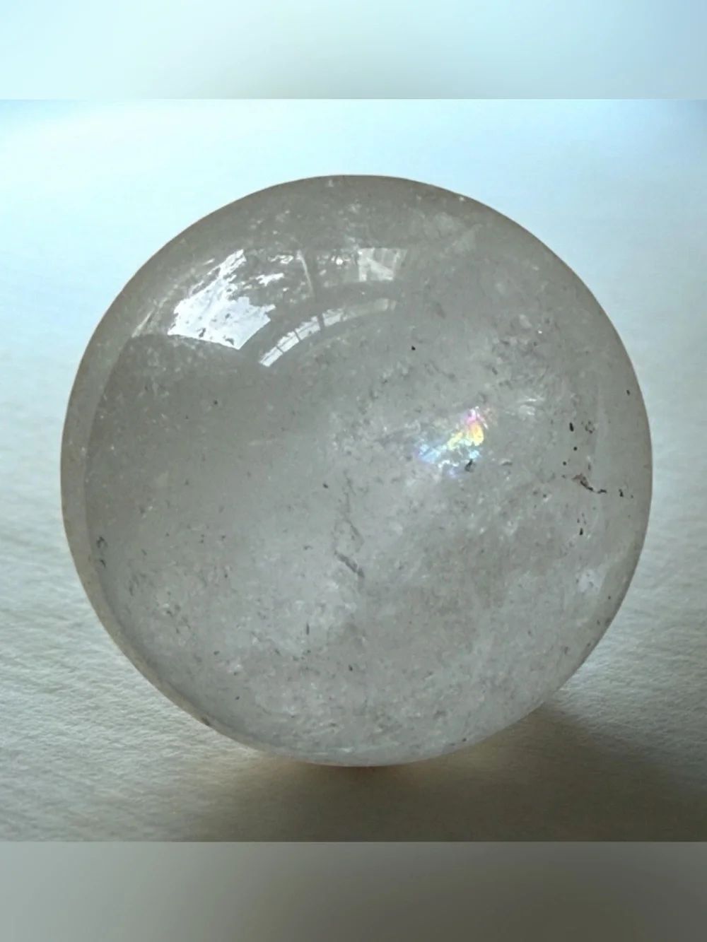 Natural Clear Quartz Crystal Sphere!